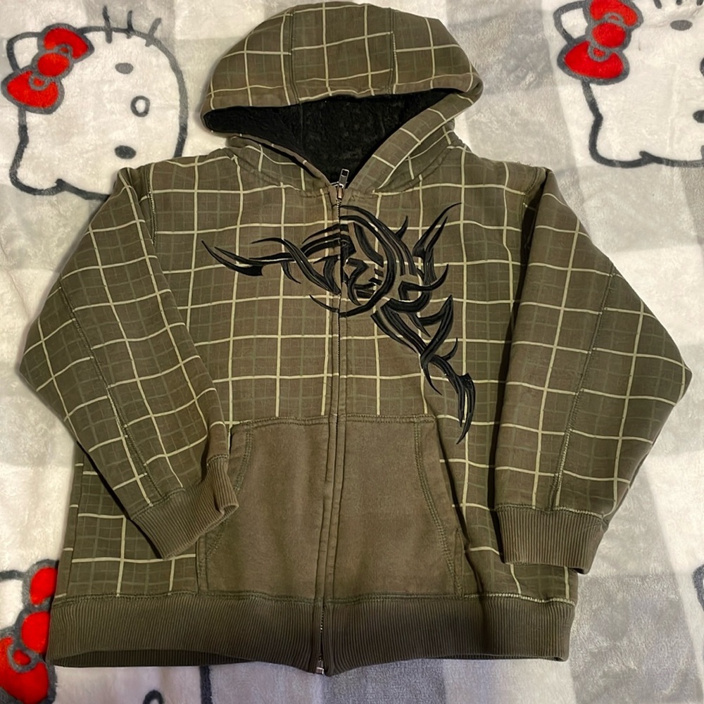 vintage rare top heavy women’s long sleeve hoodie zip up